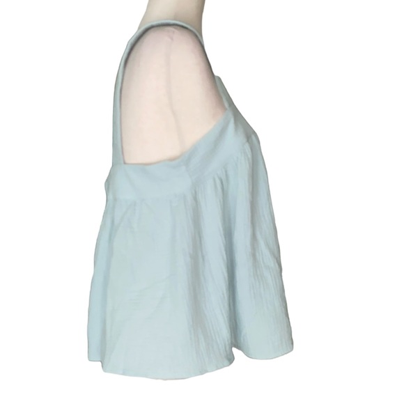NWT Joie Seafoam Mint Green Gauze Button Open Back Cropped Tank Top - M - Picture 5 of 14